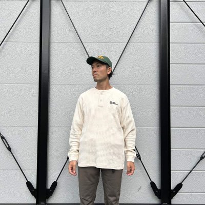 画像1: JP WAFFLE HENLEY LS T